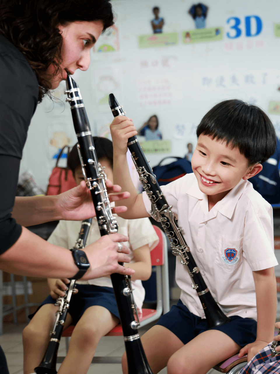 nurturing open hearts clarinet kid smiling