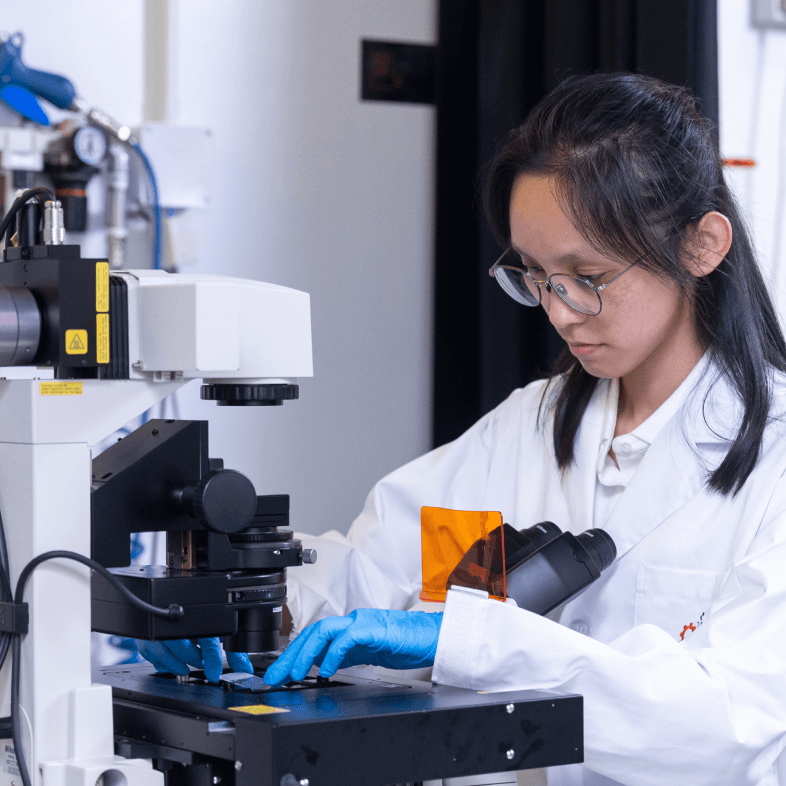 female medical engineer Experimenting