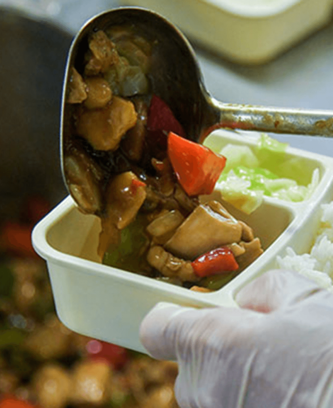 pandemic food delivery closeup