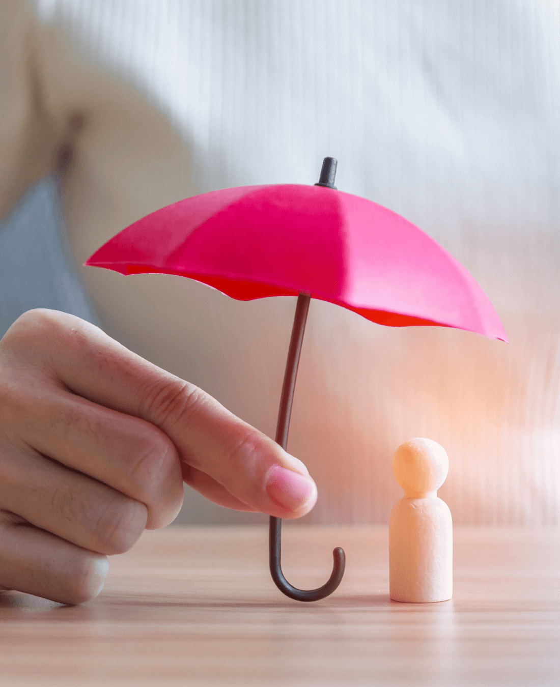 mental health hand with umbrella