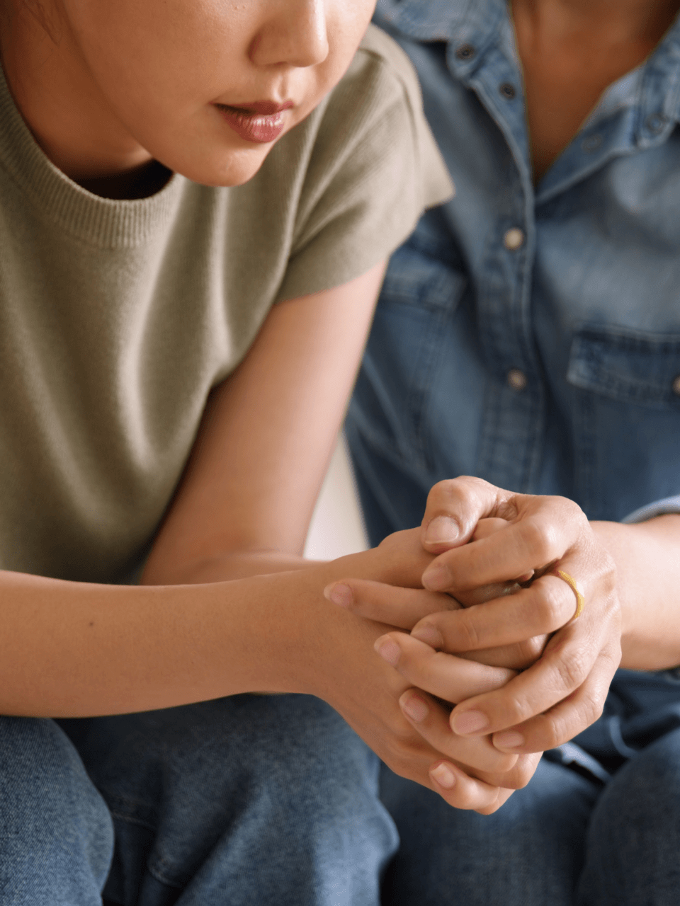 mental health holding hands